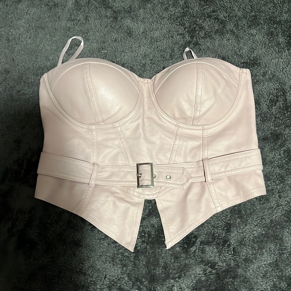 medium strapless leather corset thing